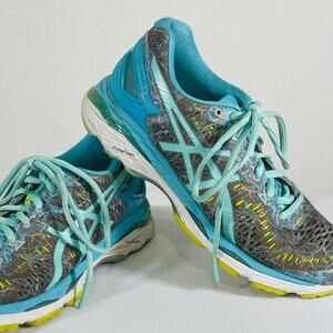 Asics Gel-Kayano Running Gym Shoes Womens 7 Blue Sneakers Trainers Low Top